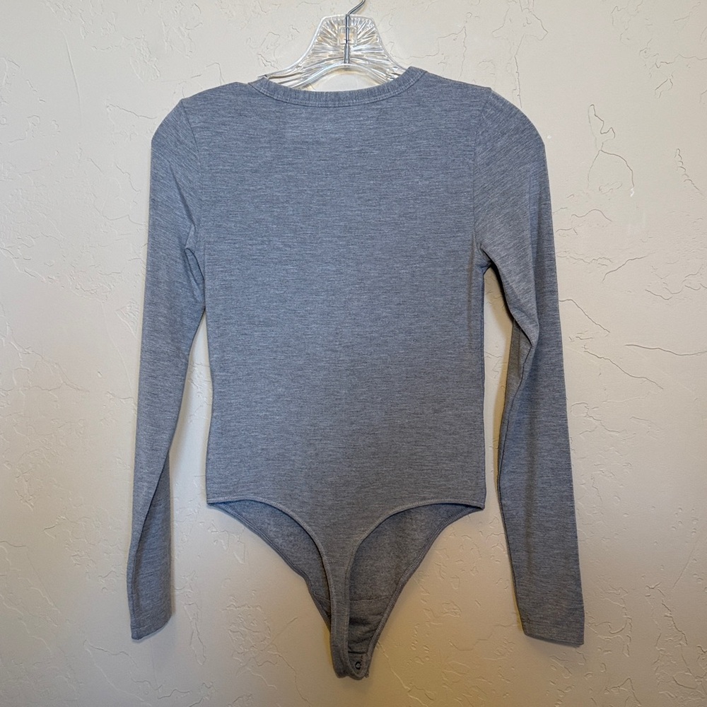 NWT Abercrombie & Fitch thong gray Henley bodysuit - Picture 2 of 8